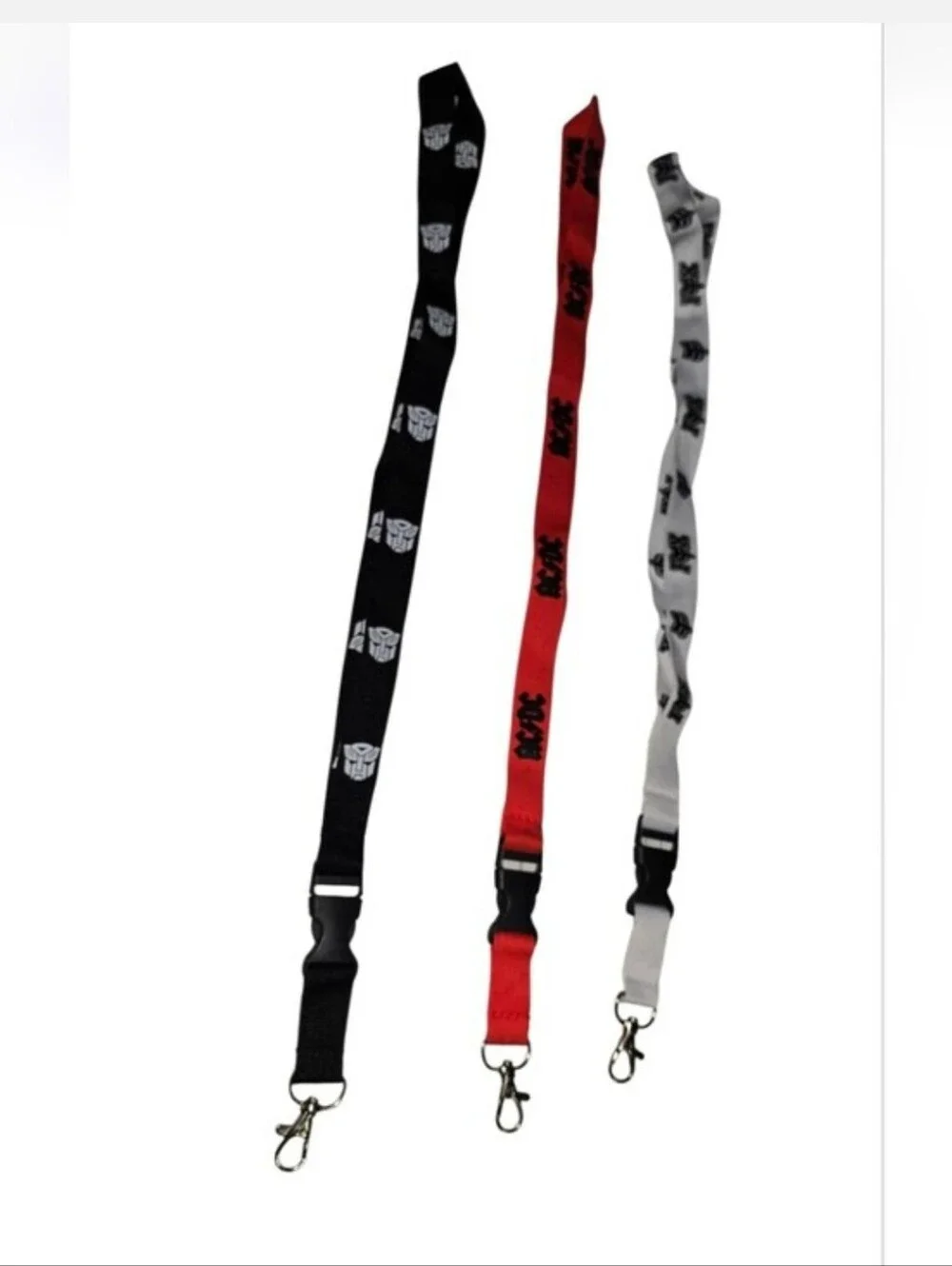 #06 Triple-Color Key Lanyard Set — Black, Red & White
